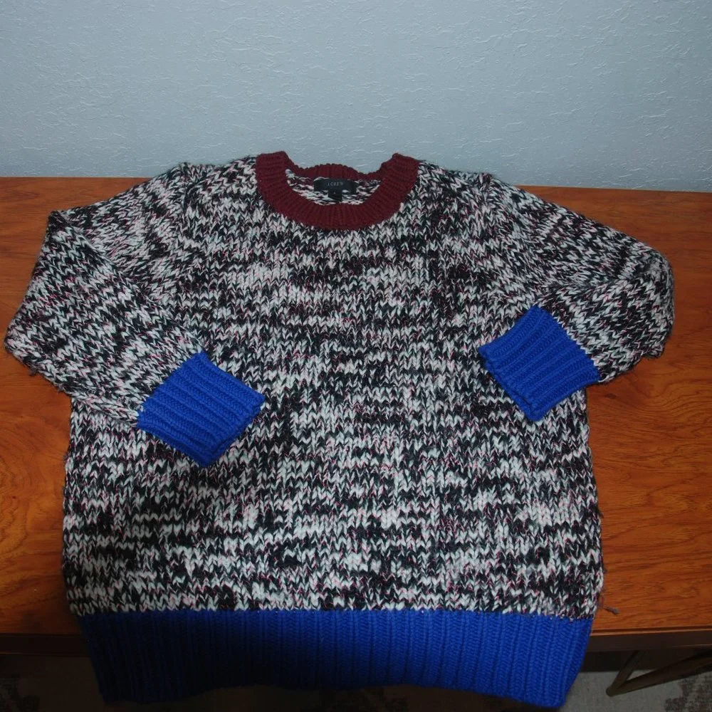 J.Crew Sweater Marled Colorblock Crew Neck J. Crew